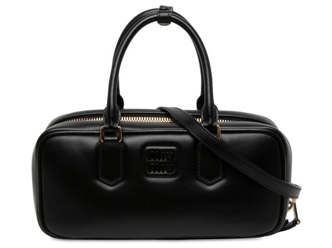 Borsa Satchel Arcadie Miu Miu in pelle nera