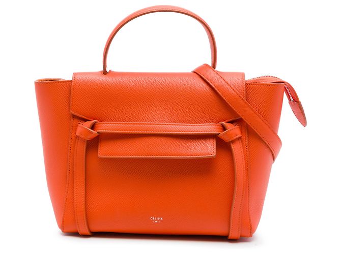 Belt Bag Céline Bolsa de cintura Celine em couro de bezerro micro granulado laranja