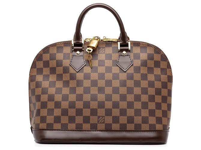 Louis Vuitton Brown Damier Ebene Alma PM Castaño