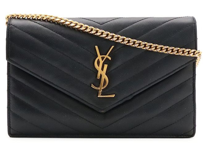 Borsa a tracolla in pelle nera Yves Saint Laurent Nero