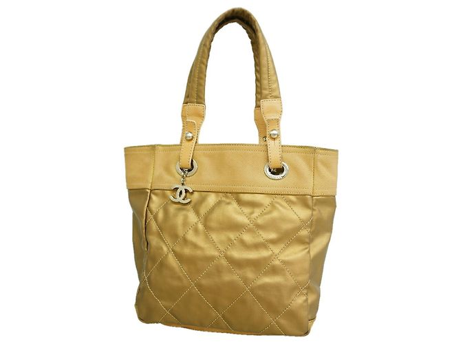 Sac cabas Chanel en toile beige