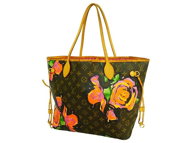 Borsa Tote Louis Vuitton Neverfull MM Monogram Rose Marrone