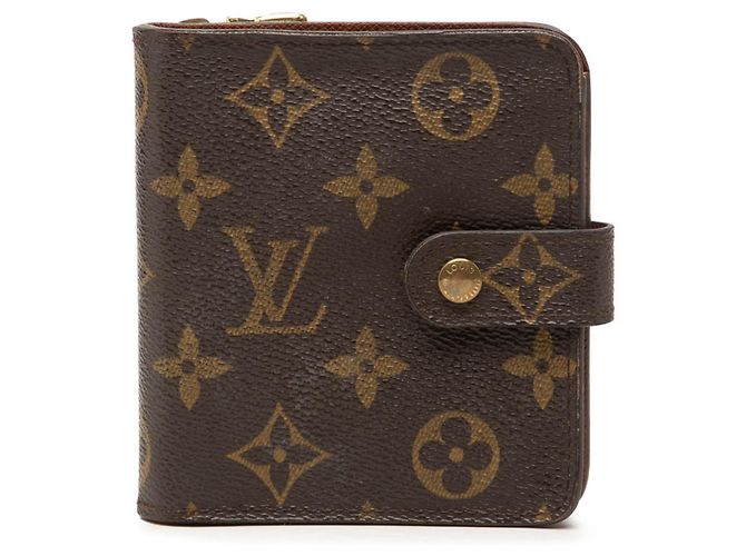 Louis Vuitton Monogram Compact Zip Bi-fold Wallet Brown