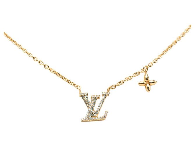 Collier Louis Vuitton LV Iconic plaqué or et strass