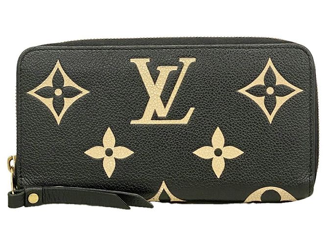 Portafoglio Zippy Louis Vuitton Monogram Empreinte Bicolor Nero Beige