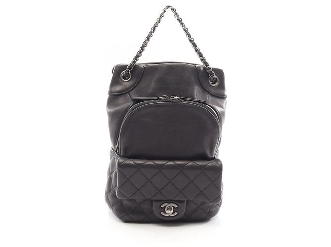 Chanel Matelassé 2-in-1 Rucksack/Handtasche Schwarz
