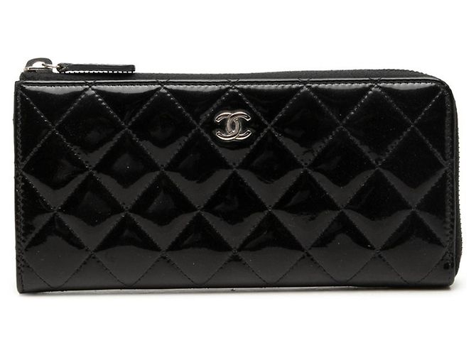Chanel Coco Mark Matelassé Long Wallet Black