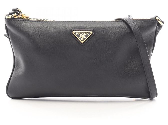 Bolsa de Ombro Prada PRADA com Placa Triangular Preto