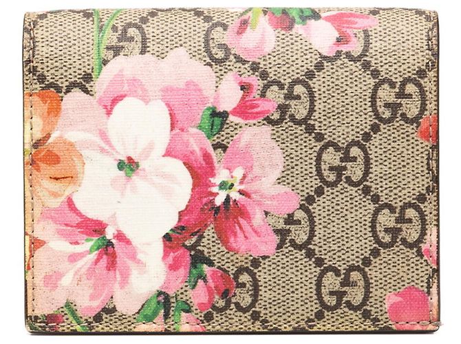 Cartera bi-fold Gucci GG Blooms Beige