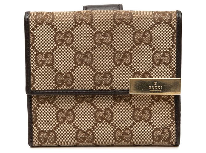 Gucci GG Canvas Bi-fold Geldbörse Braun