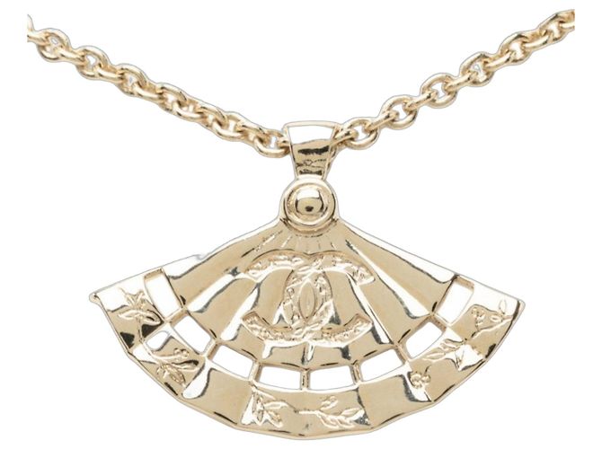 Colar de corrente Chanel Coco Mark com motivo de leque
