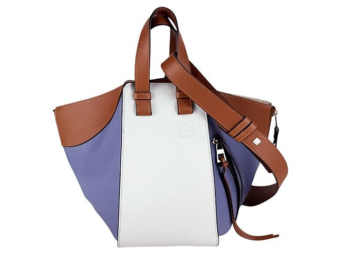 Loewe Hammock Piccola Borsa a mano/Borsa a tracolla in pelle Marrone Blu