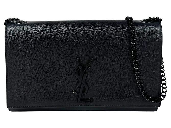 Autre Marque Borsa a tracolla in pelle nera Saint Laurent Nero