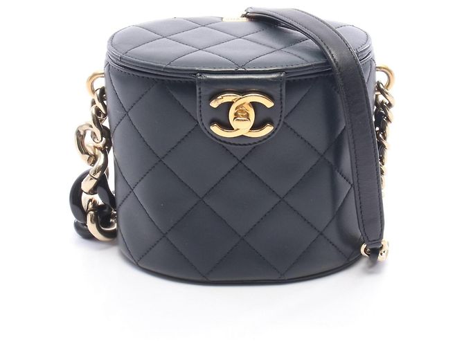 Borsa a tracolla Vanity Chanel Matelassé Nero