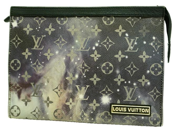 Louis Vuitton Monogram Galaxy Pochette Voyage MM Clutch Bag Noir