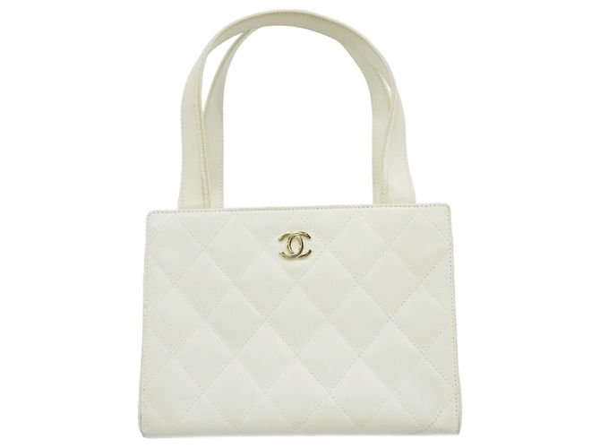 Sac cabas Chanel Wild Stitch en cuir Blanc
