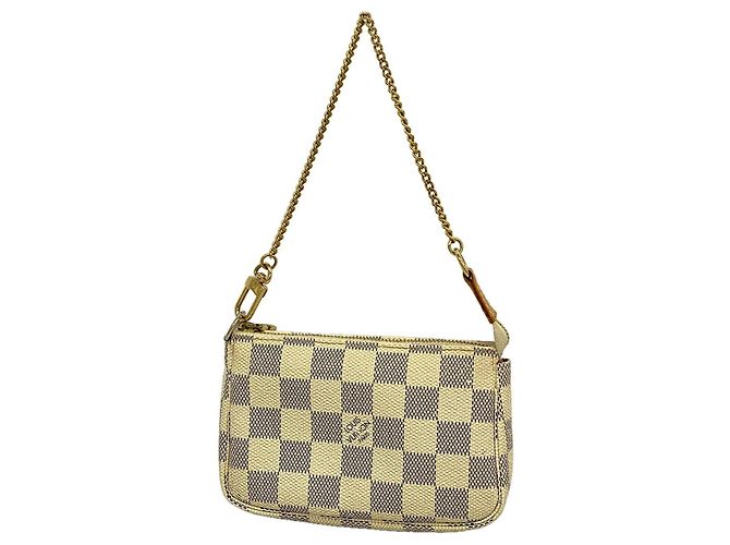 Louis Vuitton Damier Azur Mini Pochette Accessoires Weiß