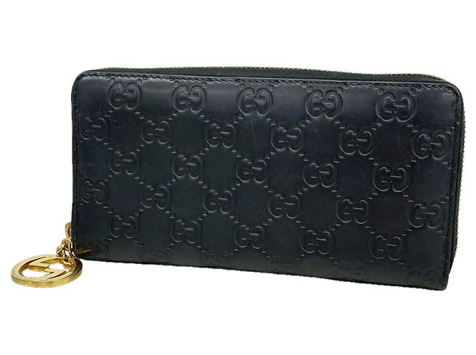 Portafoglio lungo Gucci in pelle nera Nero