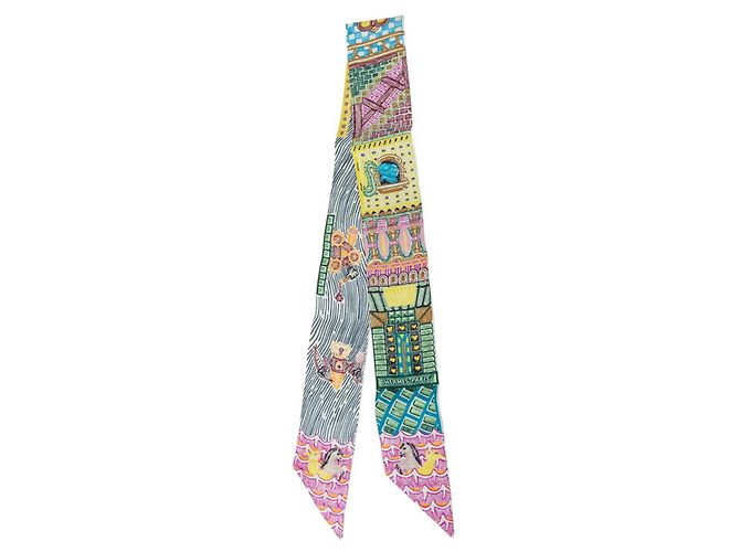 Hermès Carré Hermes Twilly SUPER SILK QUEST Multicolore