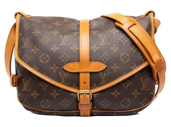 Borsa a tracolla Louis Vuitton Monogram Saumur 30 Marrone