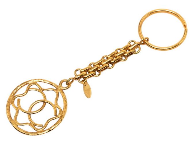 Porte-clés breloque Chanel Coco Mark Doré