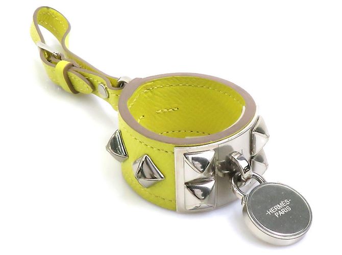 Hermès Charm per borsa Hermes in Giallo Chiaro e Argento
