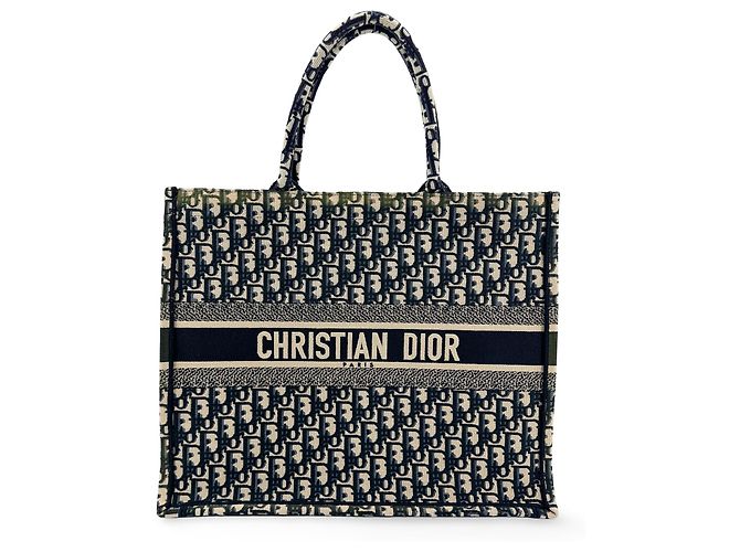 Christian Dior Book Oblique Canvas Medium Bleu Marine