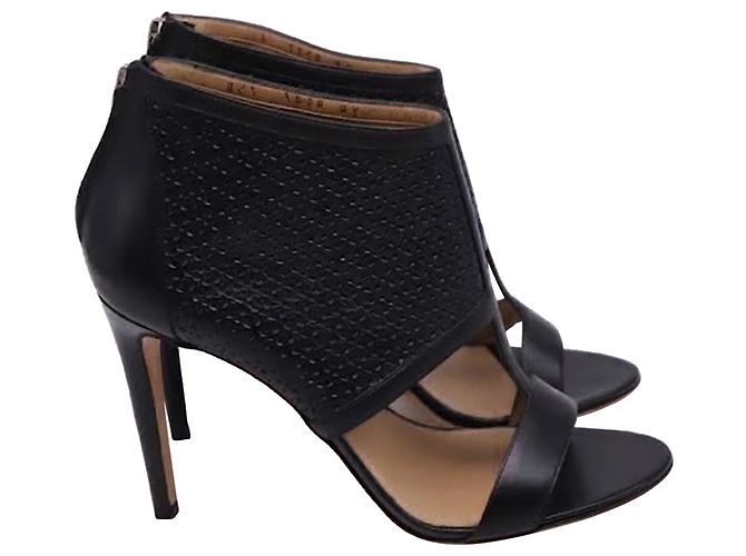 Salvatore Ferragamo Décolleté Pacella aperte Salvatorre Ferragamo in pelle nera Nero