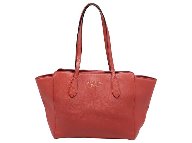 Saco Tote Gucci Swing em couro vermelho