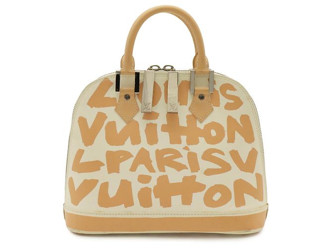 Borsa Louis Vuitton Graffiti Alma MM Marrone Beige