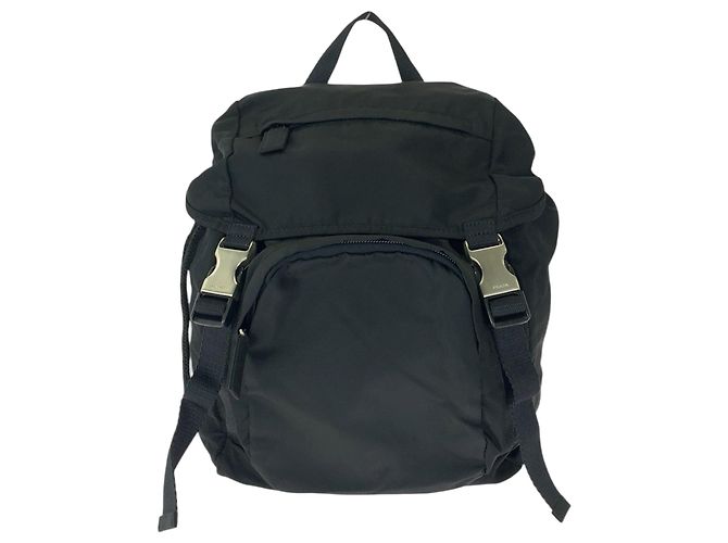 Prada Tessuto Triangle Logo Backpack Black