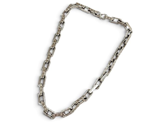 Collar Louis Vuitton Monogram Plata Metálico