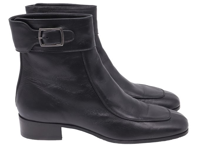 Yves Saint Laurent Botines Saint Laurent Miles en piel negra Negro