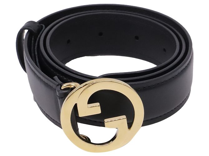Cinto Gucci Blondie Interlocking-G em couro de bezerro preto