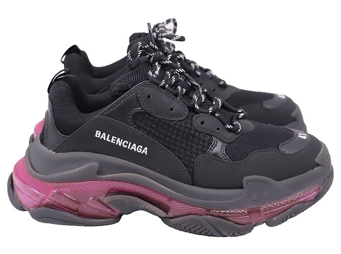 Balenciaga Triple S Clear Sole Sneaker aus schwarzem Polyester
