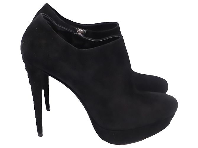 Bottines Miu Miu en daim noir