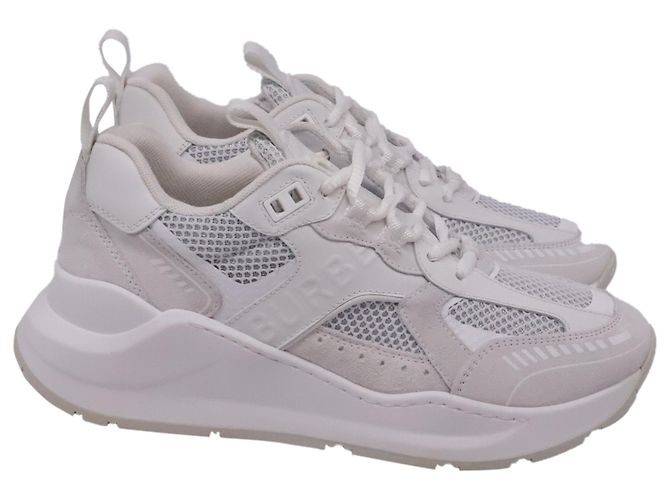 Baskets basses Burberry Sean en nylon blanc