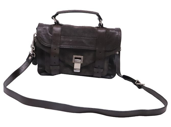 Bolsa Proenza Schouler PS1 Tiny Satchel em couro marrom escuro