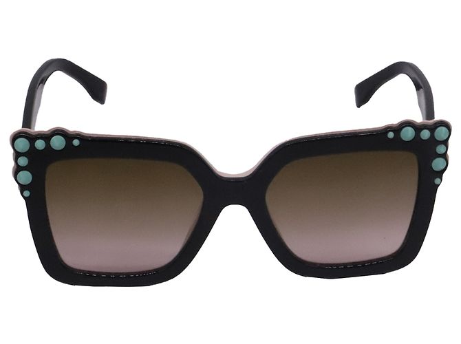 Fendi FF0260/S Square-Framed Sunglasses in Black Acetate