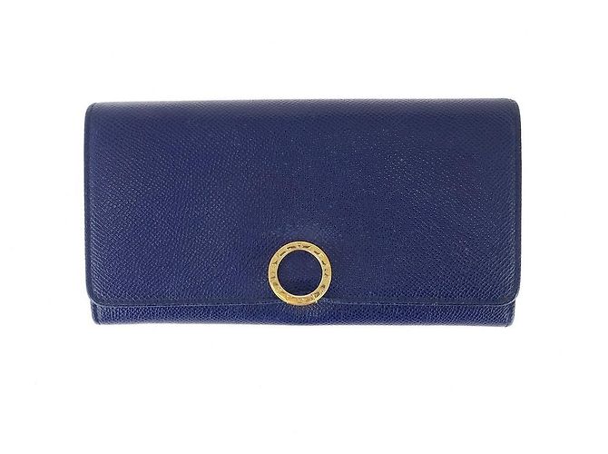 Portefeuille long Bulgari bleu