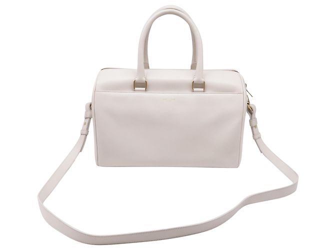 Autre Marque Sac Duffle Classic Saint Laurent en cuir blanc
