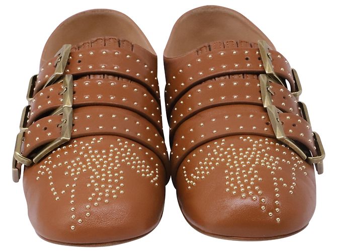 Chloé Susanna Flats in Brown Leather