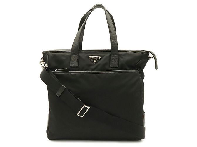 Borsa Tote Prada in nylon nera Nero