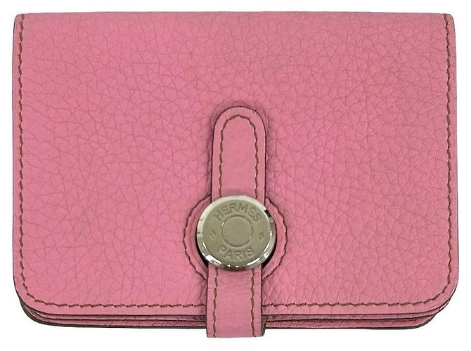 Hermès Hermes Dogon Compact Taurillon Clemence Coin Case Pink