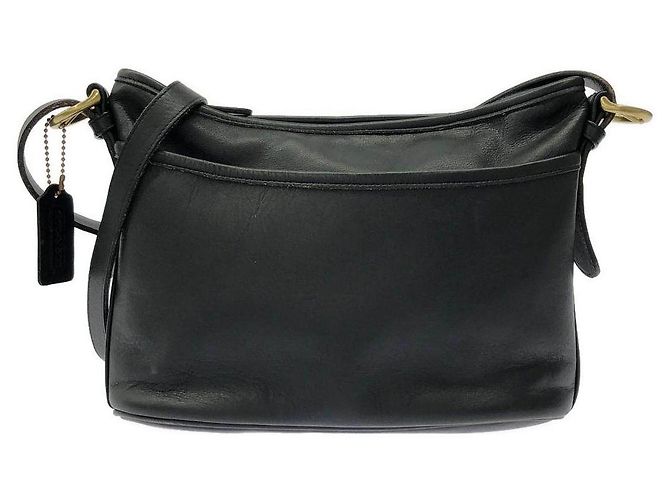 Bolsa de ombro em couro Coach Preto