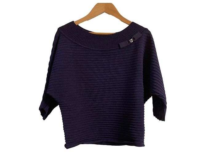 Autre Marque Rene Pearl Ribbon Stricktop Lila