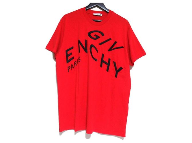 T-shirt Oversized Givenchy avec Logo Brodé Rouge