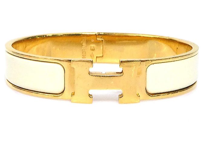 Hermès Hermes Clic Clack H Bangle Bracelet Golden Eggshell
