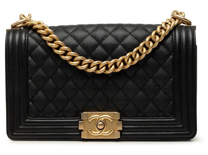 Borsa a tracolla Chanel Matelassé Coco Mark Boy Nero