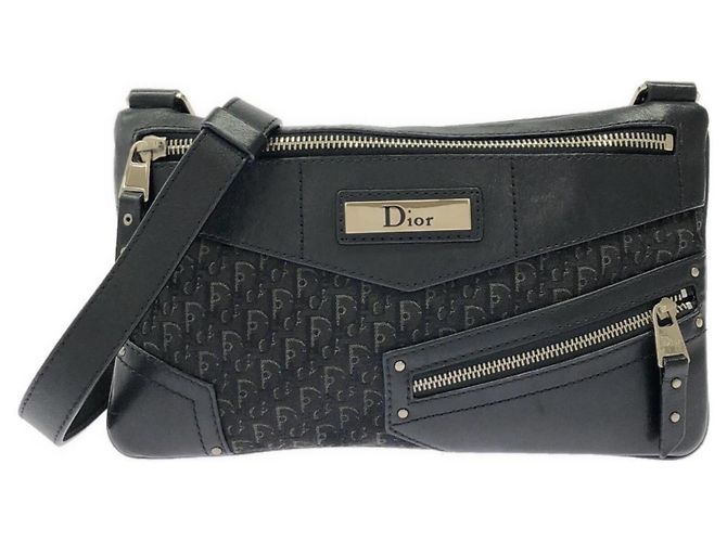 Sac à épaule Christian Dior en toile noire